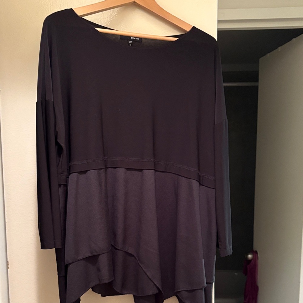 Elegant Black Asymmetrical Tunic